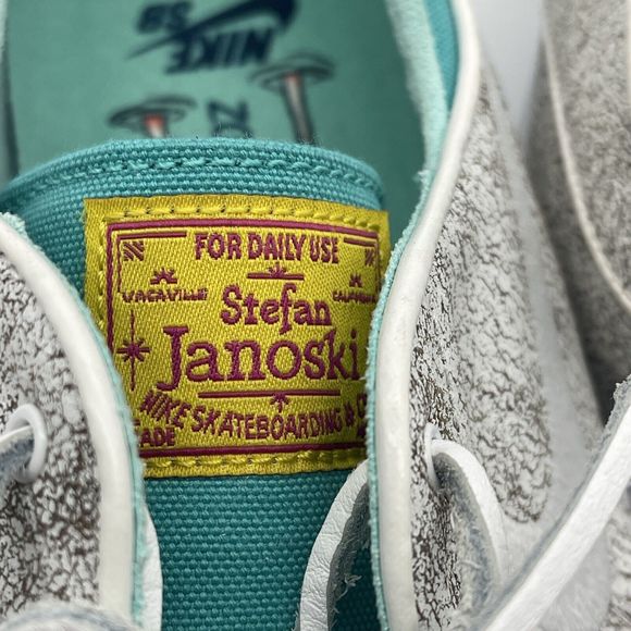 Nike ZOOM STEFAN JANOSKI ELITE White Black Hyper Jade 725074-110 Excellent Cond - Picture 6 of 8